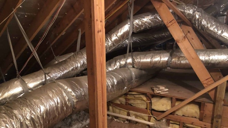 ac ductwork in house attic