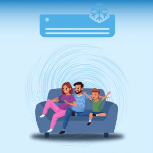 air-conditioner-7355167_1280 Happy family sitting on a couch enjoying cool air from a newly installed air conditioning system